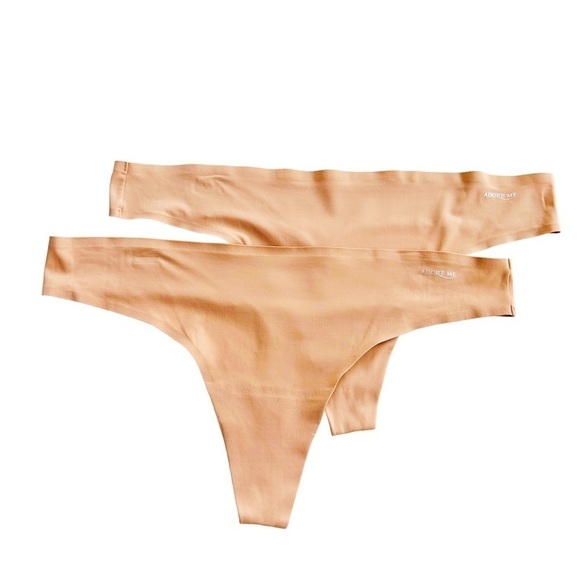 NWOT Adore Me Seamless Thong Set of 2 Beige 1X - Picture 1 of 6